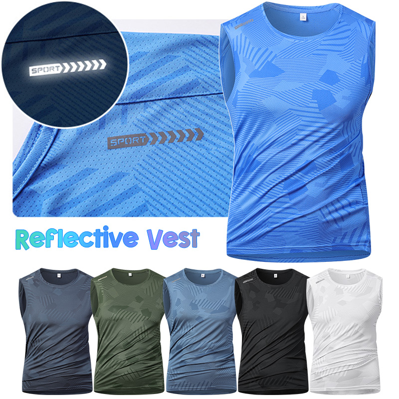 Reflective Cycling Vest - Gilet Riflettente da Corsa per Uomo,