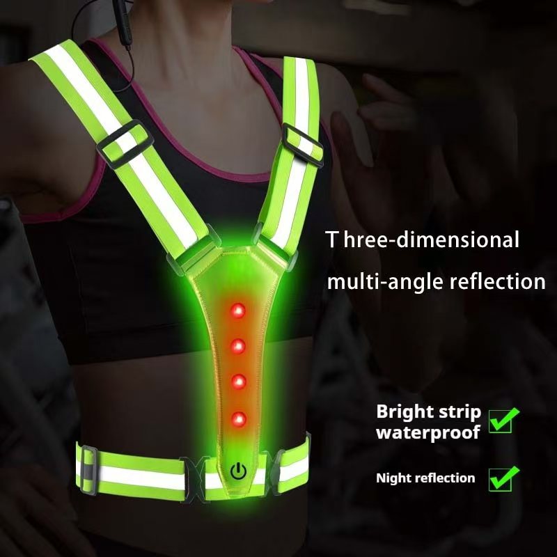 Reflective Cycling Vest - Gilet da corsa a LED Cinghie